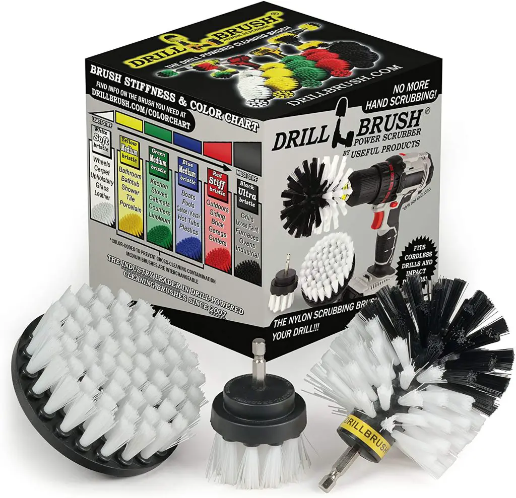 3 piece scrub brush drill attachment kit