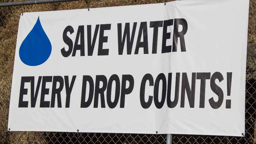 Conserve water signs